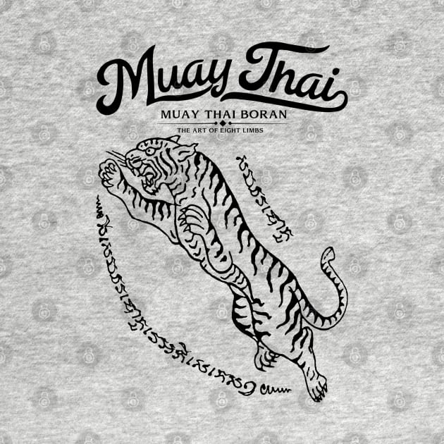 Muay Thai Tattoo Tiger by KewaleeTee